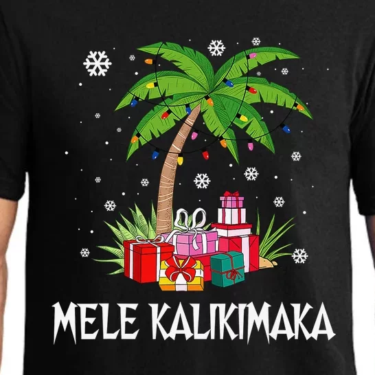 Mele Kalikimaka Hawaiian Christmas Palm Tree Family Pajamas Pajama Set