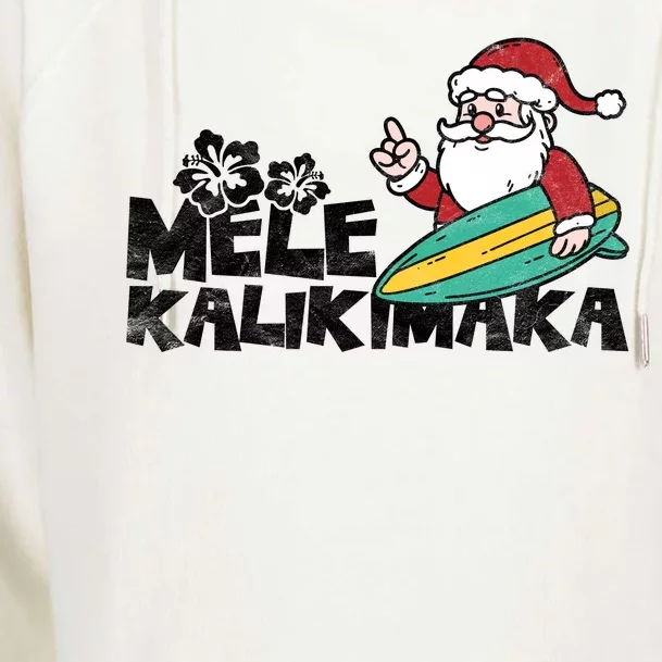 Mele Kalikimaka Hawaiian Christmas Womens Funnel Neck Pullover Hood