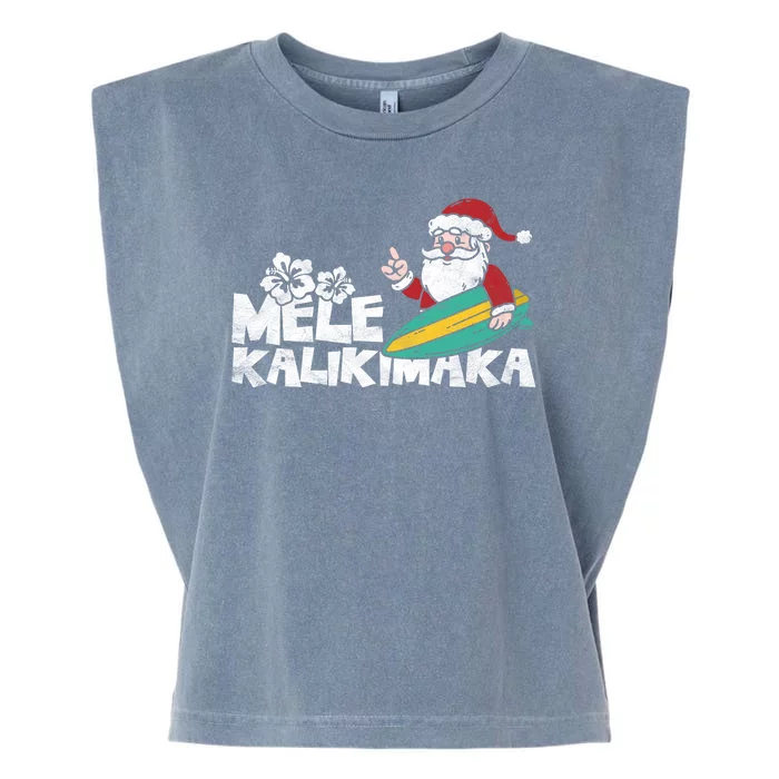 Mele Kalikimaka Hawaiian Christmas Garment-Dyed Women's Muscle Tee