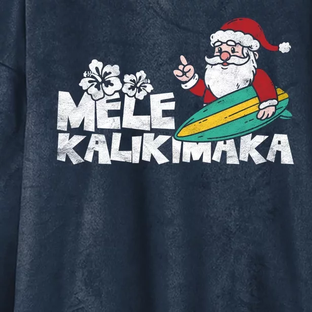 Mele Kalikimaka Hawaiian Christmas Hooded Wearable Blanket