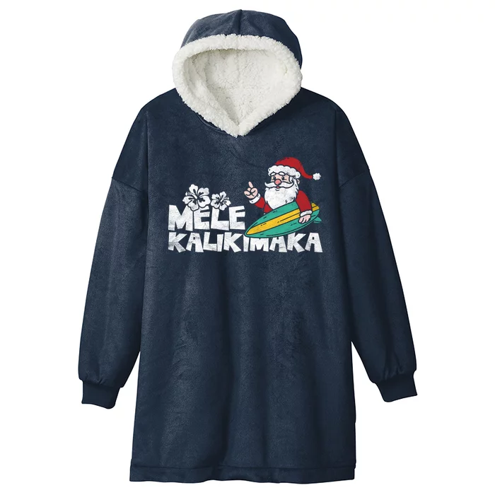 Mele Kalikimaka Hawaiian Christmas Hooded Wearable Blanket