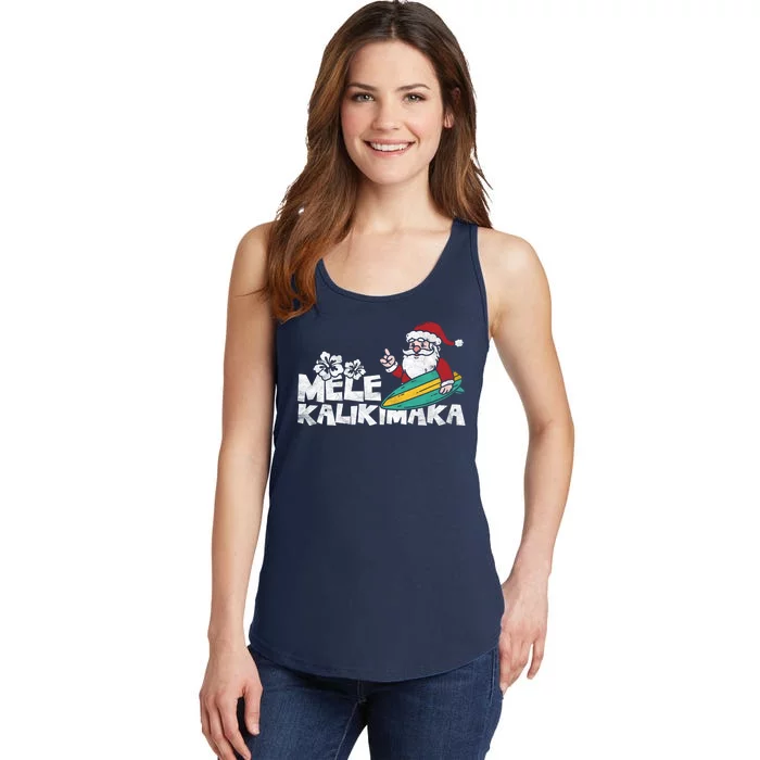 Mele Kalikimaka Hawaiian Christmas Ladies Essential Tank