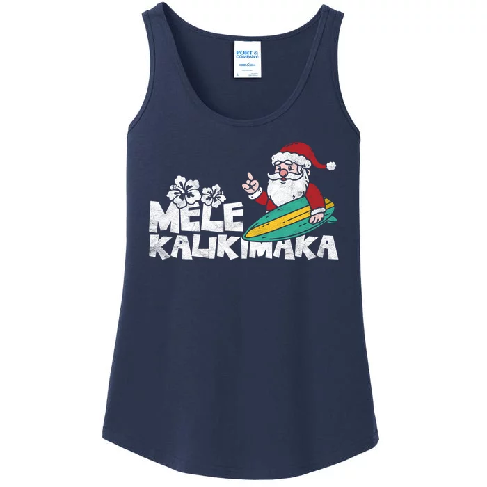 Mele Kalikimaka Hawaiian Christmas Ladies Essential Tank