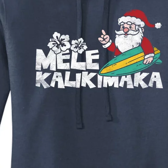 Mele Kalikimaka Hawaiian Christmas Women's Pullover Hoodie