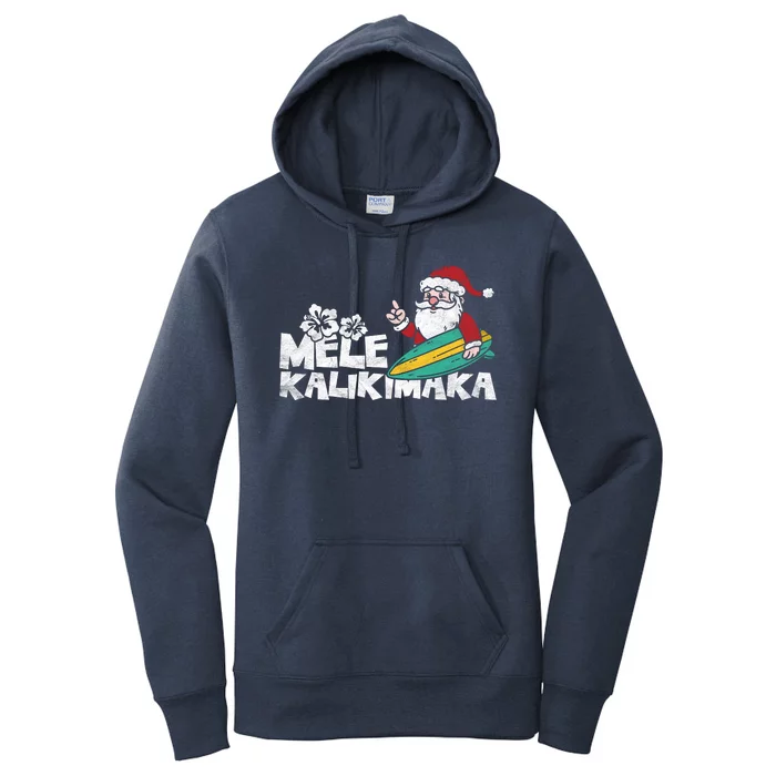 Mele Kalikimaka Hawaiian Christmas Women's Pullover Hoodie