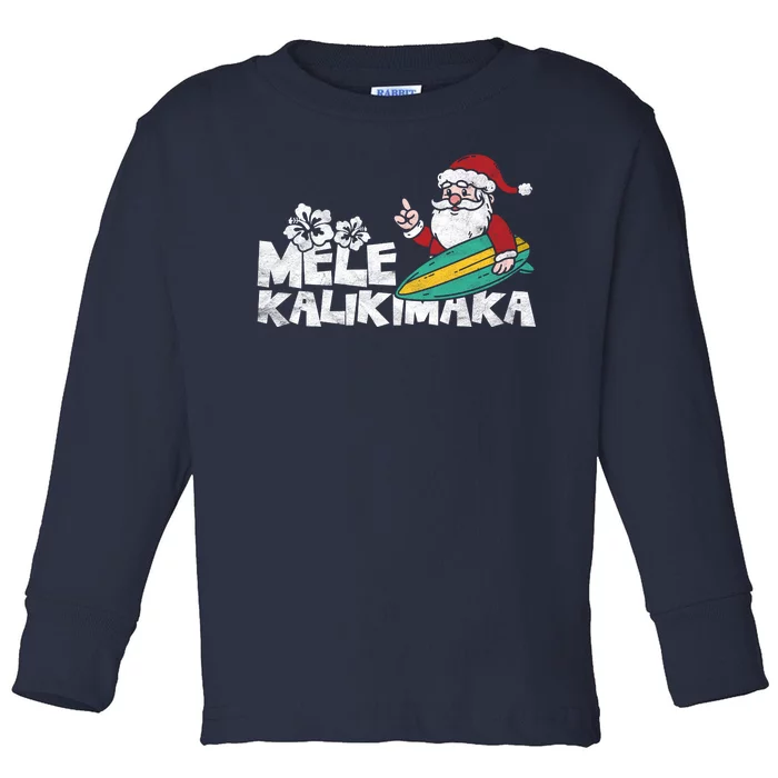 Mele Kalikimaka Hawaiian Christmas Toddler Long Sleeve Shirt