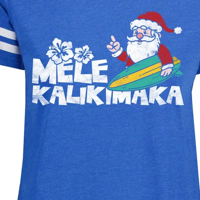 Mele Kalikimaka Hawaiian Christmas Enza Ladies Jersey Football T-Shirt