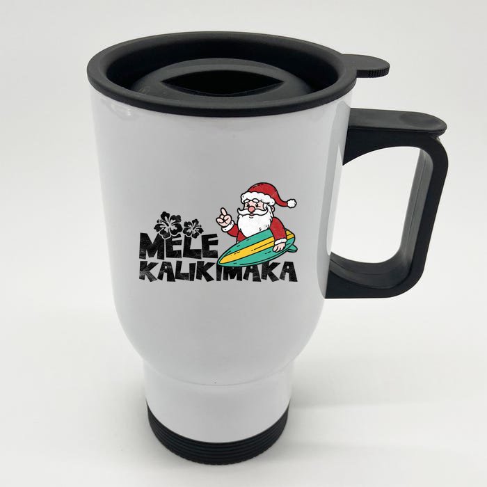 Mele Kalikimaka Hawaiian Christmas Front & Back Stainless Steel Travel Mug