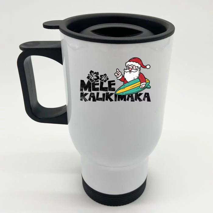 Mele Kalikimaka Hawaiian Christmas Front & Back Stainless Steel Travel Mug