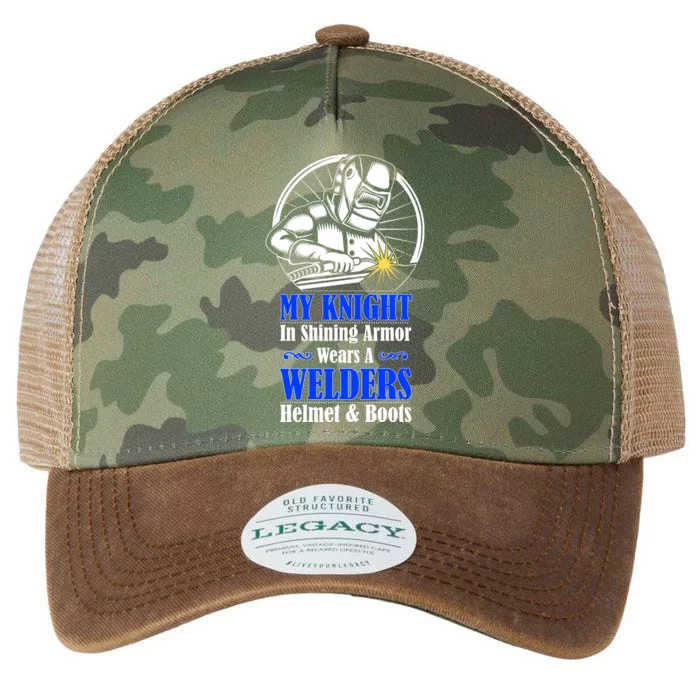 My Knight In Shining Armor Wears A Welders Helmet And Boots Legacy Tie Dye Trucker Hat