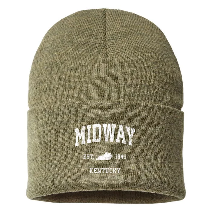 Midway Kentucky Ky Vintage Established Athletic Sports Design Sustainable Knit Beanie