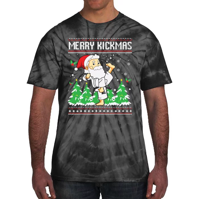 Merry Kickmas Karate Jiu Jitsu Martial Arts Christmas Tie-Dye T-Shirt