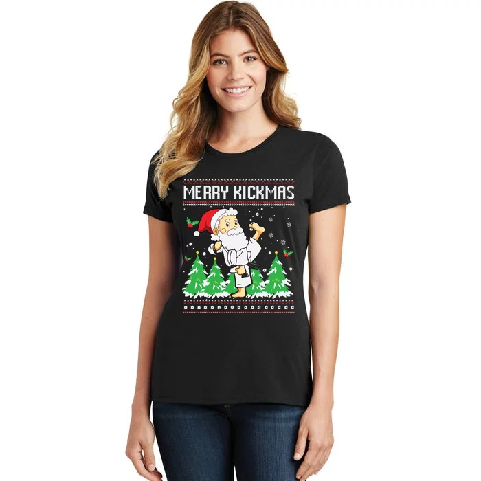 Merry Kickmas Karate Jiu Jitsu Martial Arts Christmas Women's T-Shirt