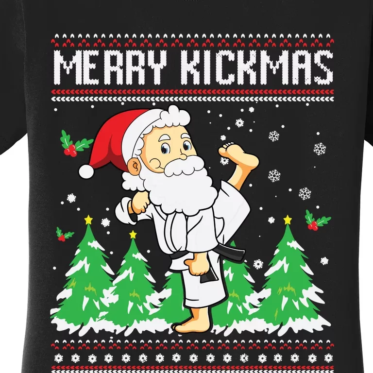 Merry Kickmas Karate Jiu Jitsu Martial Arts Christmas Women's T-Shirt