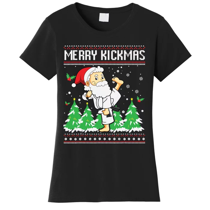 Merry Kickmas Karate Jiu Jitsu Martial Arts Christmas Women's T-Shirt