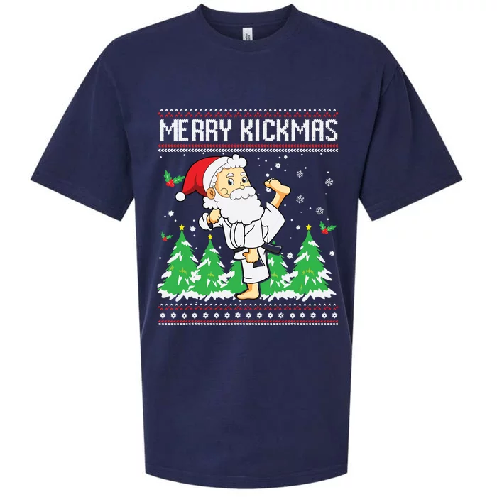 Merry Kickmas Karate Jiu Jitsu Martial Arts Christmas Sueded Cloud Jersey T-Shirt