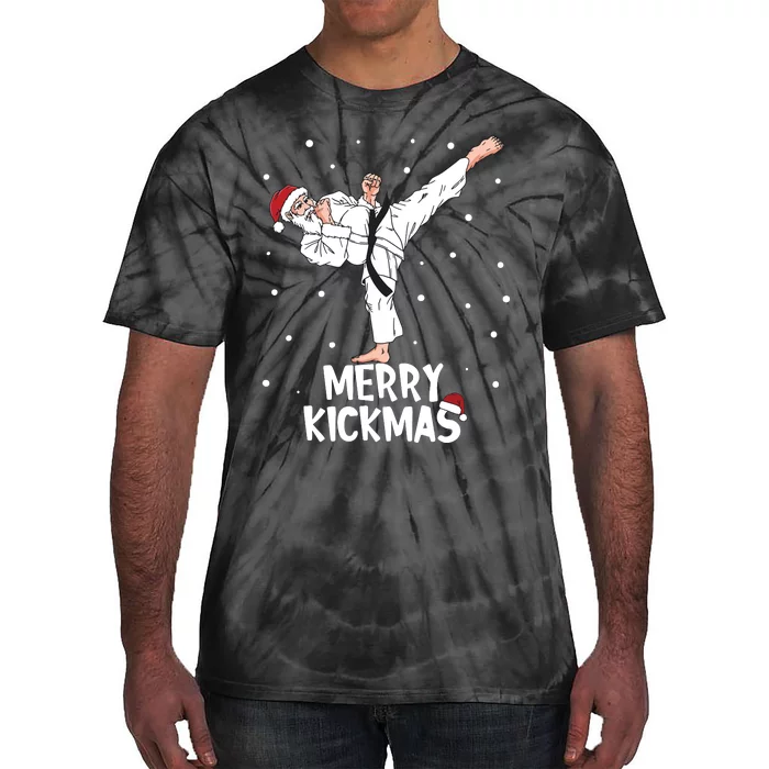 Merry Kickmas Karate Santa Claus Martial Arts Christmas Tie-Dye T-Shirt