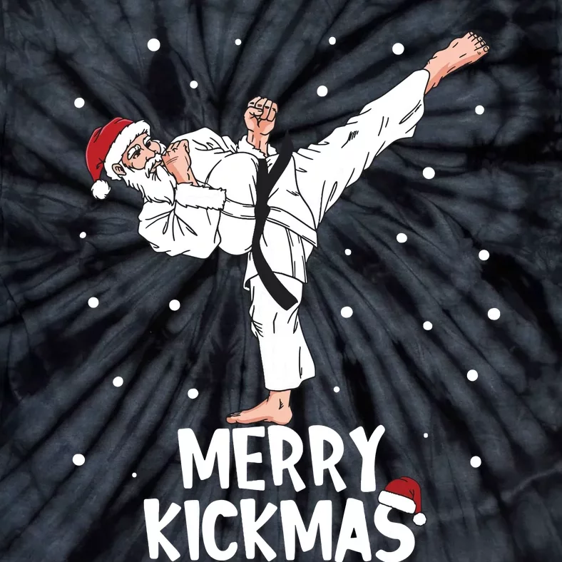 Merry Kickmas Karate Santa Claus Martial Arts Christmas Tie-Dye T-Shirt