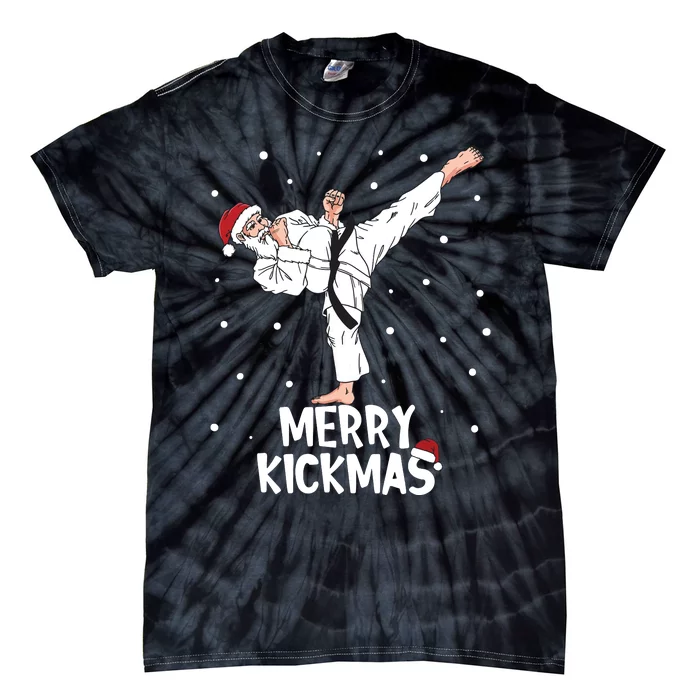 Merry Kickmas Karate Santa Claus Martial Arts Christmas Tie-Dye T-Shirt