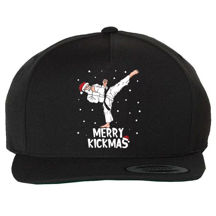 Merry Kickmas Karate Santa Claus Martial Arts Christmas Wool Snapback Cap