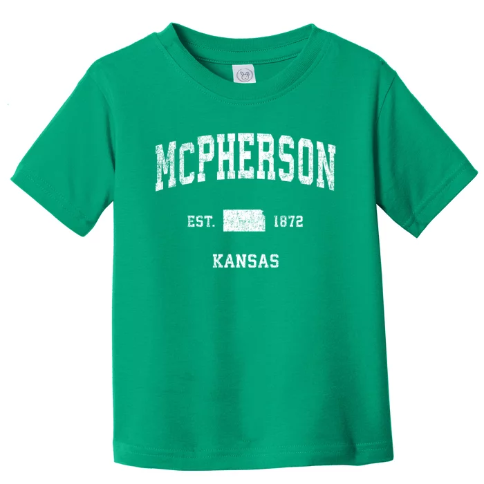 Mcpherson Kansas Ks Vintage Sports Toddler T-Shirt