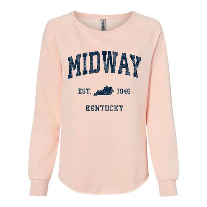 Midway Kentucky Ky Vintage Athletic Womens California Wash Sweatshirt