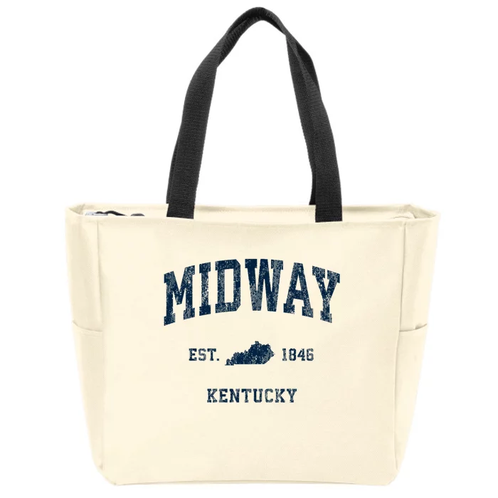 Midway Kentucky Ky Vintage Athletic Zip Tote Bag