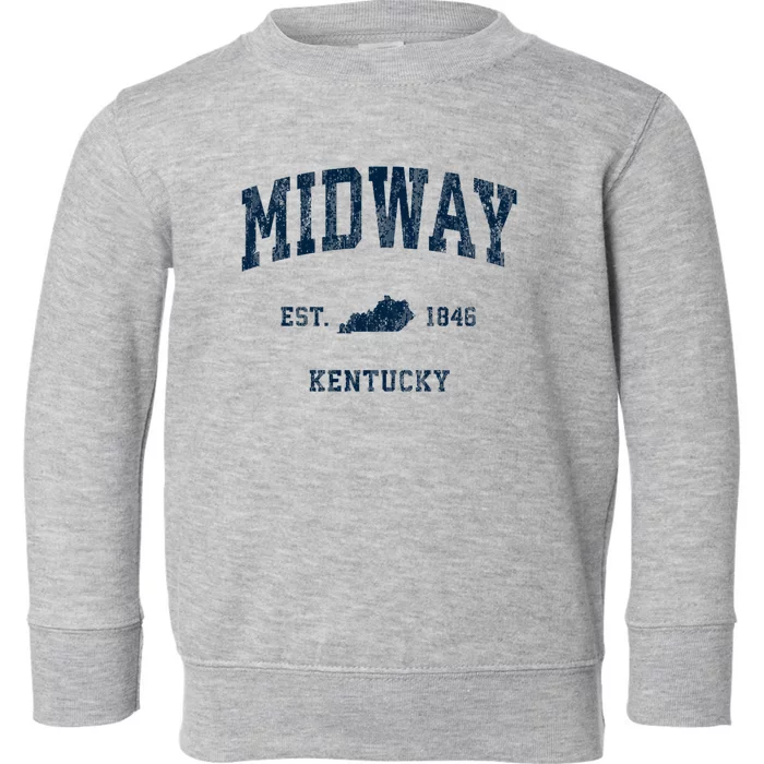 Midway Kentucky Ky Vintage Athletic Toddler Sweatshirt