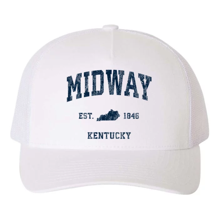 Midway Kentucky Ky Vintage Athletic Yupoong Adult 5-Panel Trucker Hat