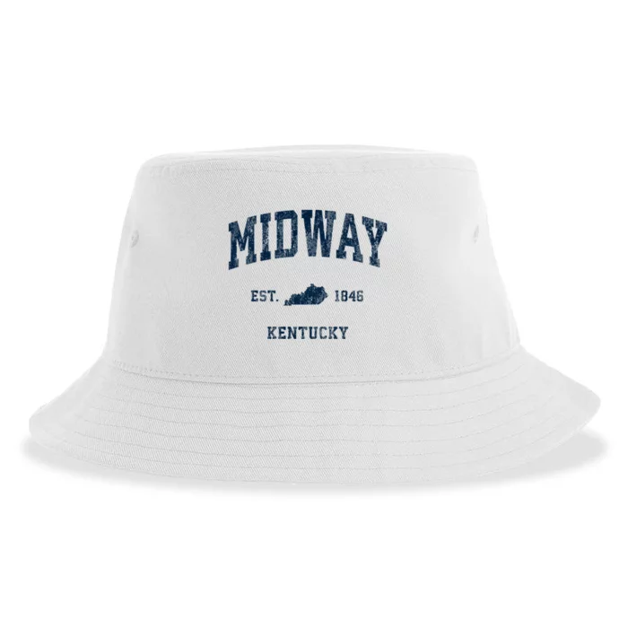 Midway Kentucky Ky Vintage Athletic Sustainable Bucket Hat