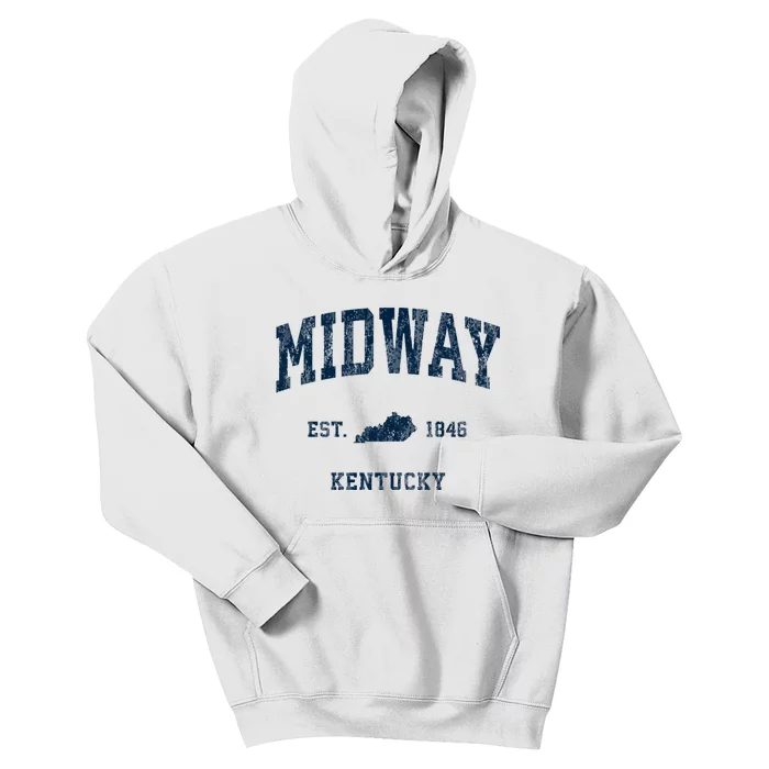 Midway Kentucky Ky Vintage Athletic Kids Hoodie