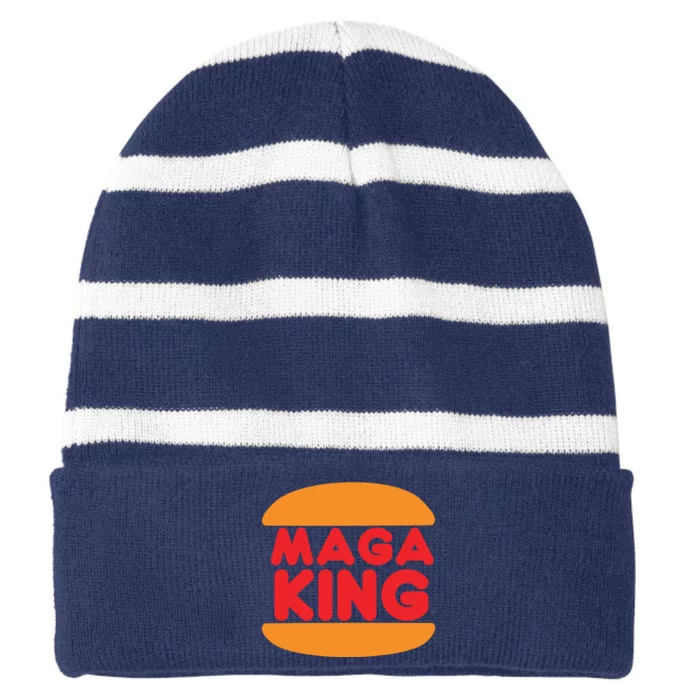 MAGA King Logo Striped Beanie with Solid Band