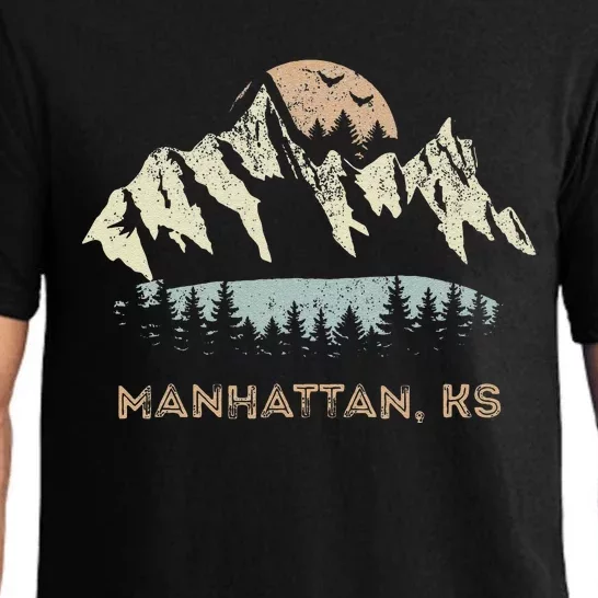 Manhattan Kansas Mountain Sunset Sunrise Ks Pajama Set