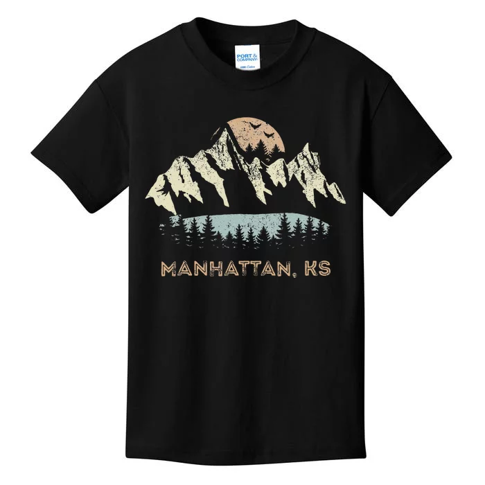 Manhattan Kansas Mountain Sunset Sunrise Ks Kids T-Shirt