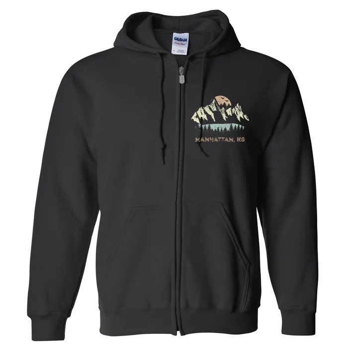 Manhattan Kansas Mountain Sunset Sunrise Ks Full Zip Hoodie