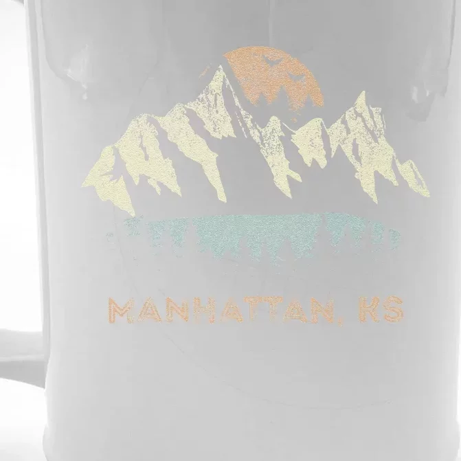 Manhattan Kansas Mountain Sunset Sunrise Ks Front & Back Beer Stein