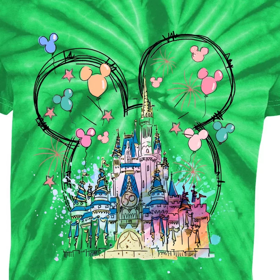 Magical Kingdom Mouse Ear Castle Kids Tie-Dye T-Shirt