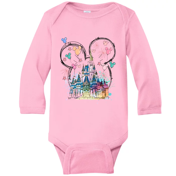 Magical Kingdom Mouse Ear Castle Baby Long Sleeve Bodysuit