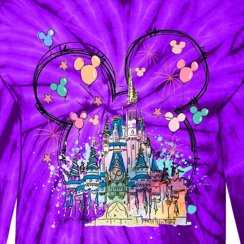 Magical Kingdom Mouse Ear Castle Tie-Dye Long Sleeve Shirt