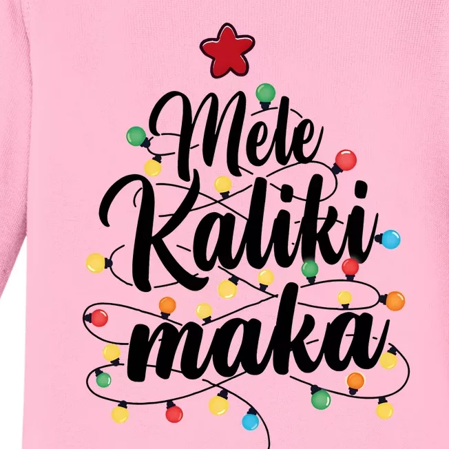 Mele Kalikimaka Merry Christmas Holiday Season Matching Group Team Family Baby Long Sleeve Bodysuit