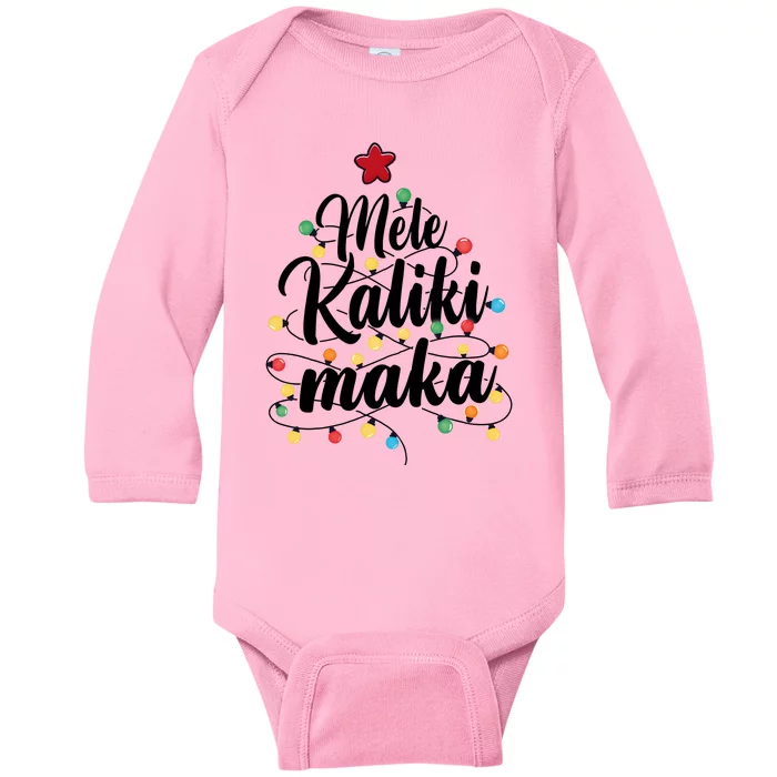 Mele Kalikimaka Merry Christmas Holiday Season Matching Group Team Family Baby Long Sleeve Bodysuit