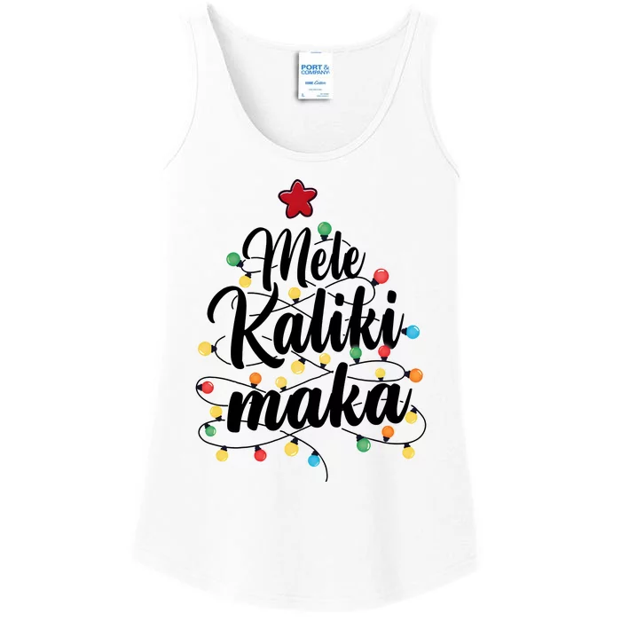 Mele Kalikimaka Merry Christmas Holiday Season Matching Group Team Family Ladies Essential Tank