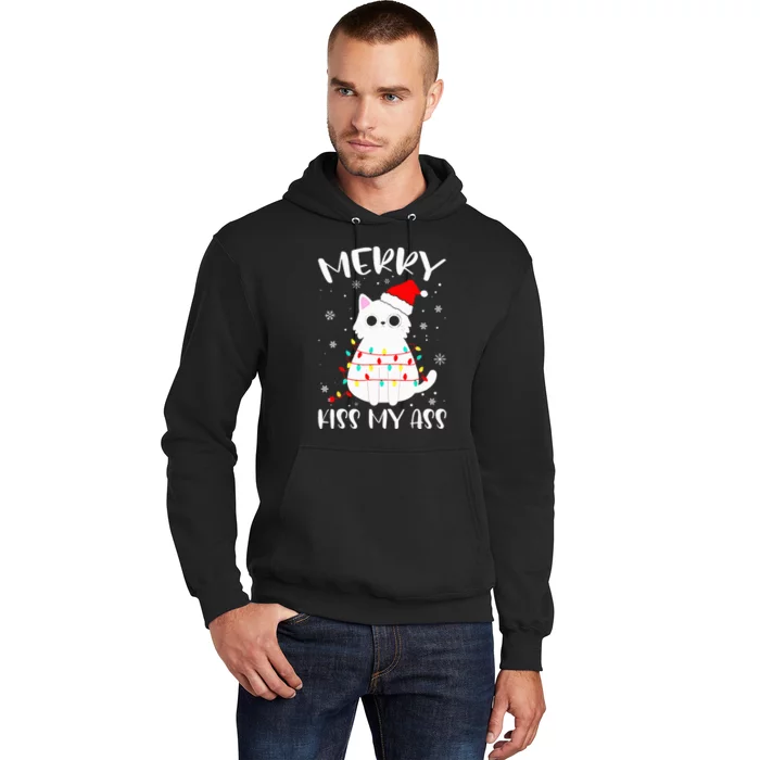 Merry Kis.s My Ass Christmas Theme Cat Lovers Gifts for Cat Hoodie