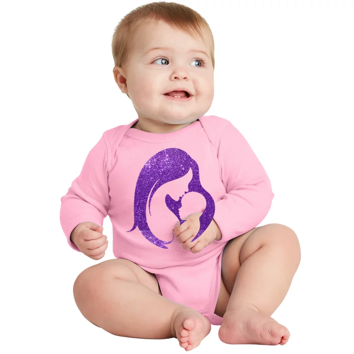 Mother Kissing Newborn Baby Cute Gift Baby Long Sleeve Bodysuit