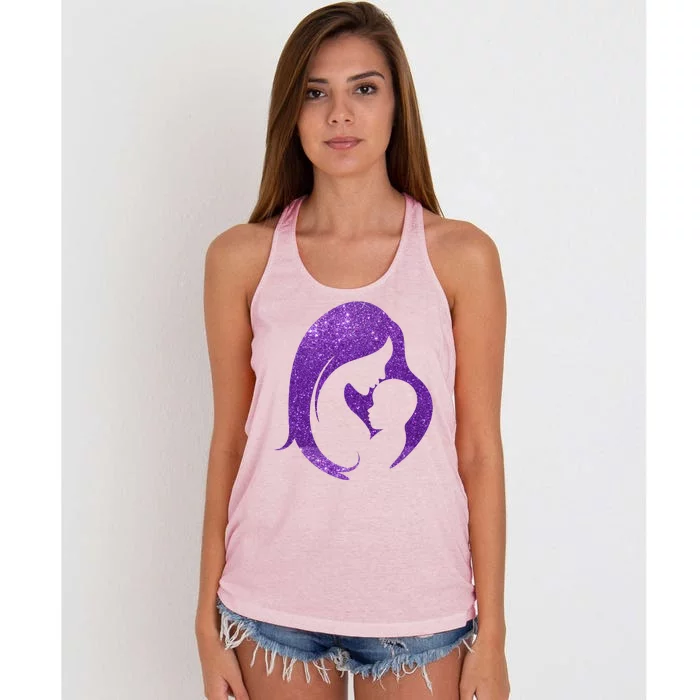 Mother Kissing Newborn Baby Cute Gift Women's Knotted Racerback Tank