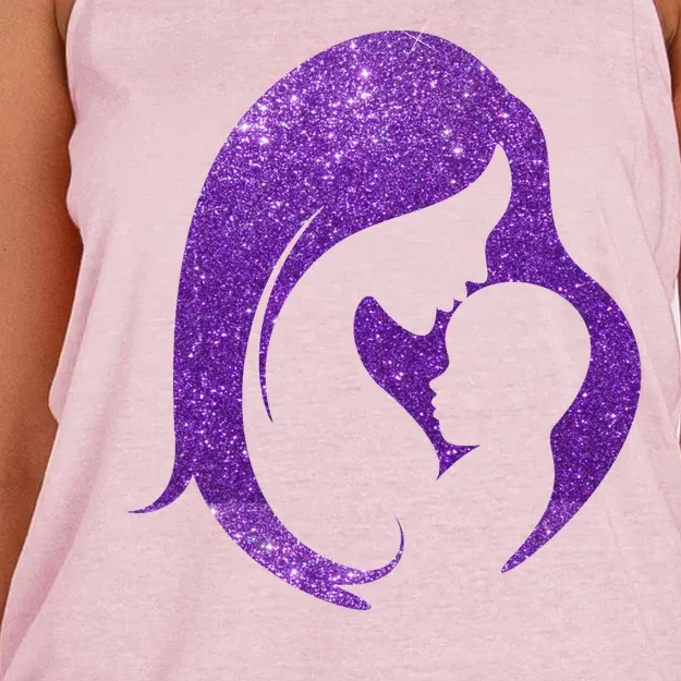 Mother Kissing Newborn Baby Cute Gift Women's Knotted Racerback Tank