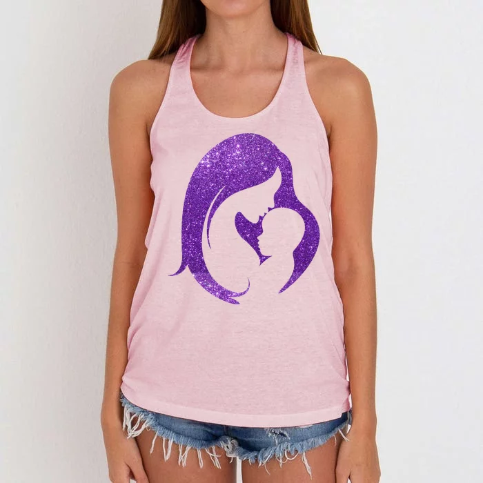 Mother Kissing Newborn Baby Cute Gift Women's Knotted Racerback Tank