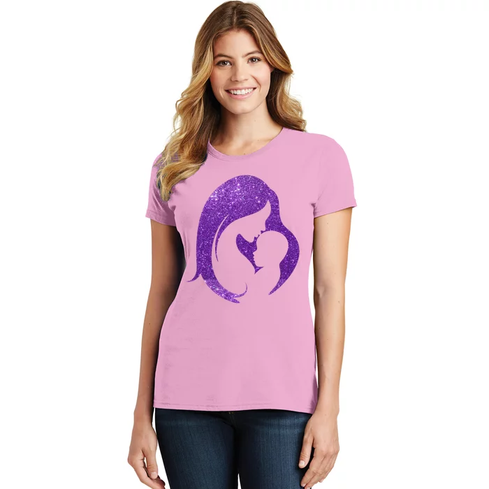 Mother Kissing Newborn Baby Cute Gift Women's T-Shirt