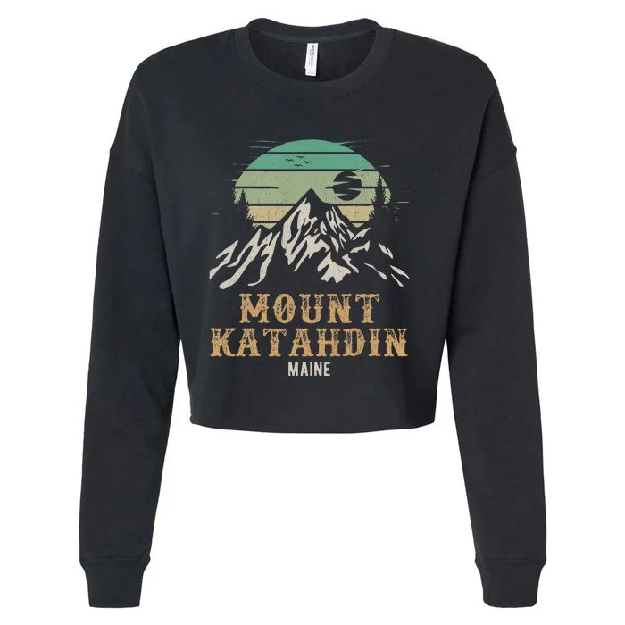 Mount Katahdin National Park Merchandise Hiking Mt Katahdin Cropped Pullover Crew