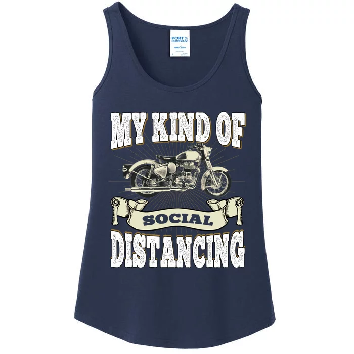 My Kind Of Social Distancing Motorcycle Ladies Essential Tank